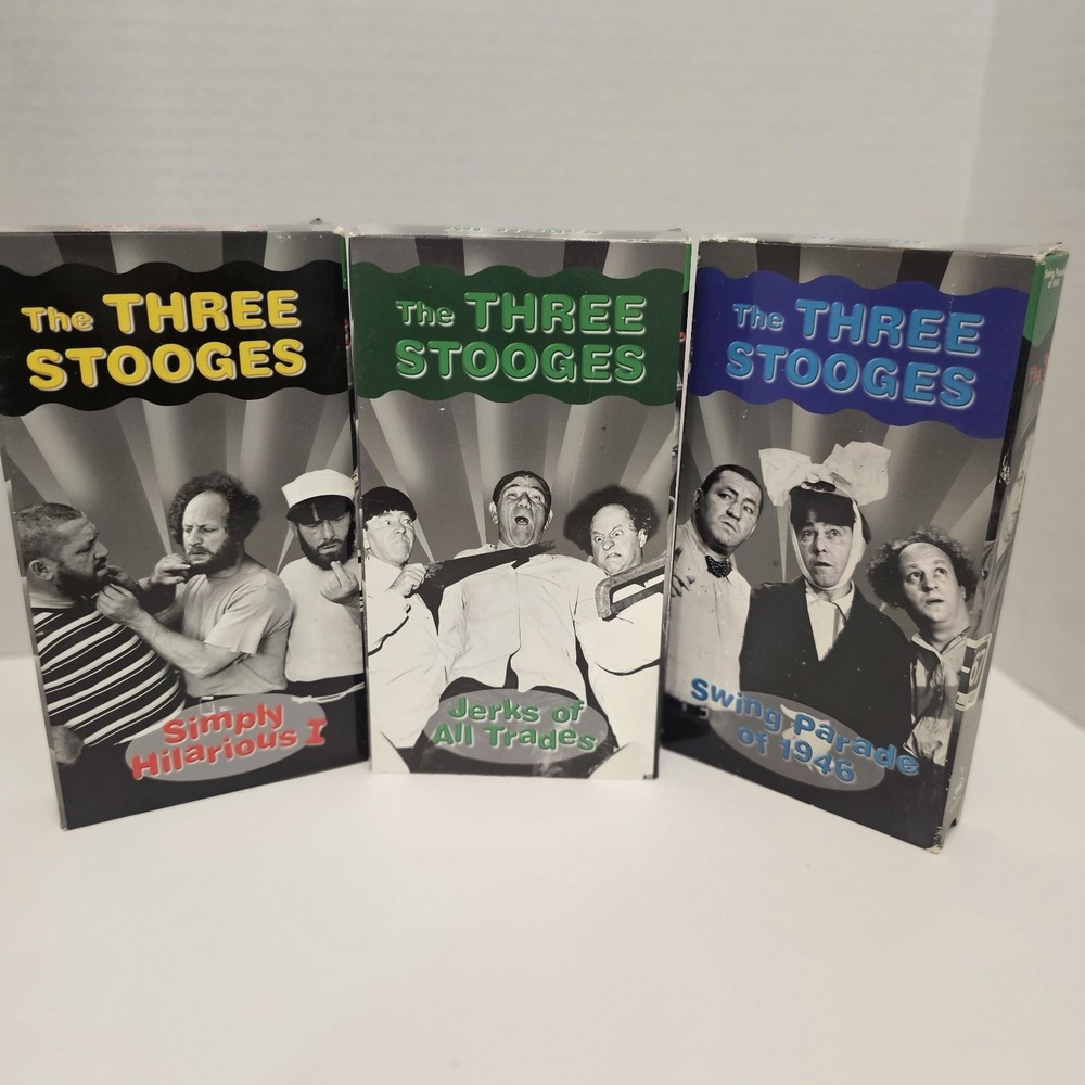 Three Stooges‎ VHS Lot Simply Hilarious I Jerks of All Trades Swing Parade 1946